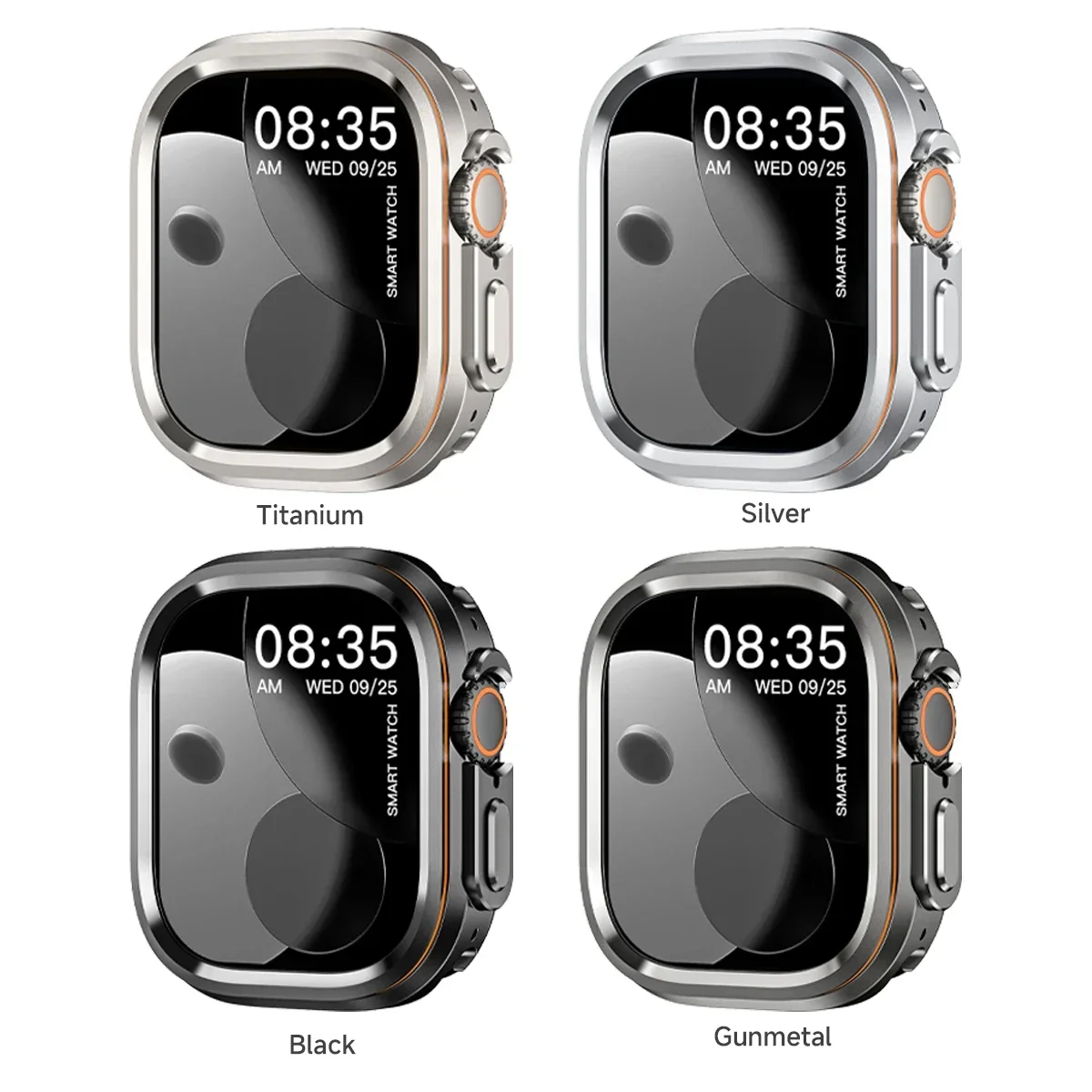 Metal + PC Cover for Apple Watch Ultra 3/2/1 49mm Anti-Scratch Shockproof Protective Case for Iwatch 49MM Rhombus Pattern / Halo