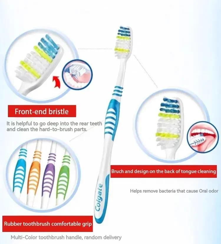 Colgate Simulated Toothbrush Soft Medium Bristle Comfortable Handle Home Travel Portable Oral Hygiene Care Tool