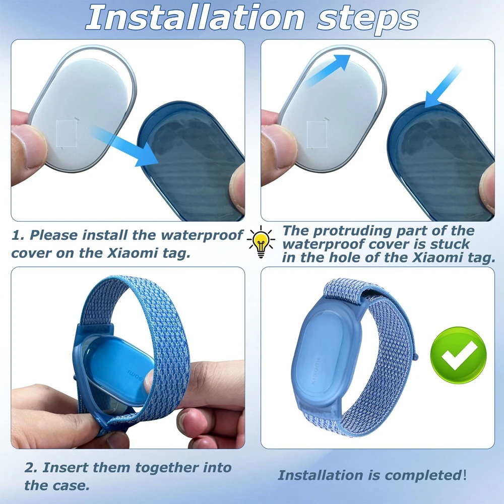 For Xiaomi Tag Kids Wristband Protective Case For Xiaomi Tag GPS Tracker Holder Nylon Bracelet Adjustable Anti Lost Watch Band