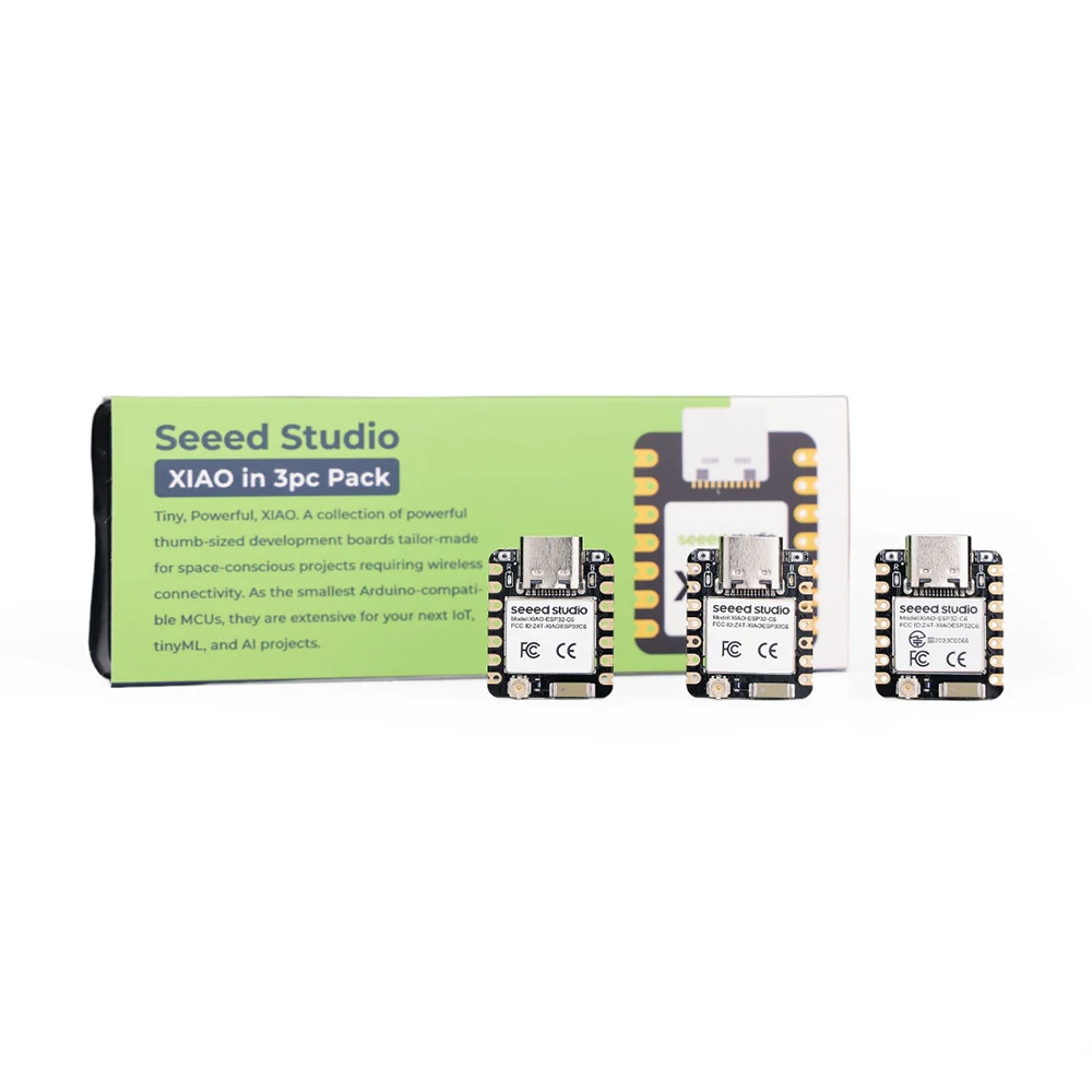 Seeed Studio XIAO ESP32-C6 (3PCS) MCU Board 2.4GHz Wi-Fi 6 Radio Connectivity BLE 5.0 Thread Zigbee Smart Home Application