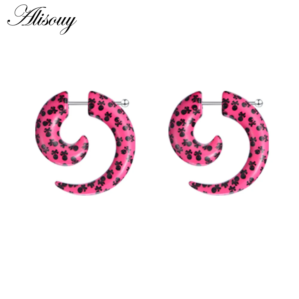 2pcs Hot Acrylic Cheater Fake Spiral Ear Taper Stretcher Expanders Gauge Tunnel And Plugs Earlobe Earring Piercing Body Jewelry