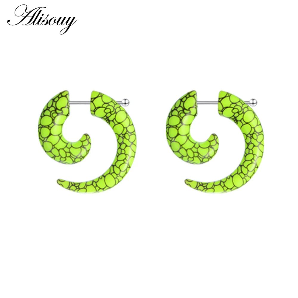 2pcs Hot Acrylic Cheater Fake Spiral Ear Taper Stretcher Expanders Gauge Tunnel And Plugs Earlobe Earring Piercing Body Jewelry