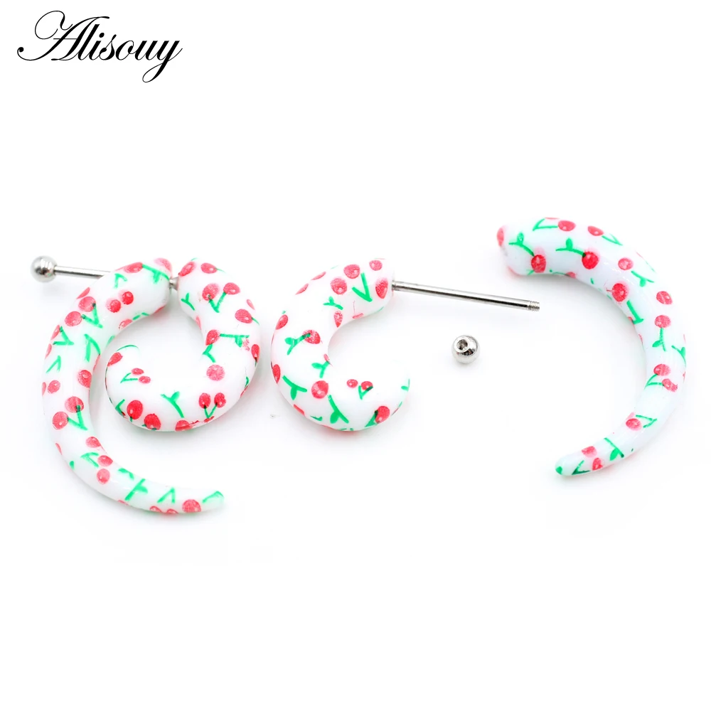 2pcs Hot Acrylic Cheater Fake Spiral Ear Taper Stretcher Expanders Gauge Tunnel And Plugs Earlobe Earring Piercing Body Jewelry