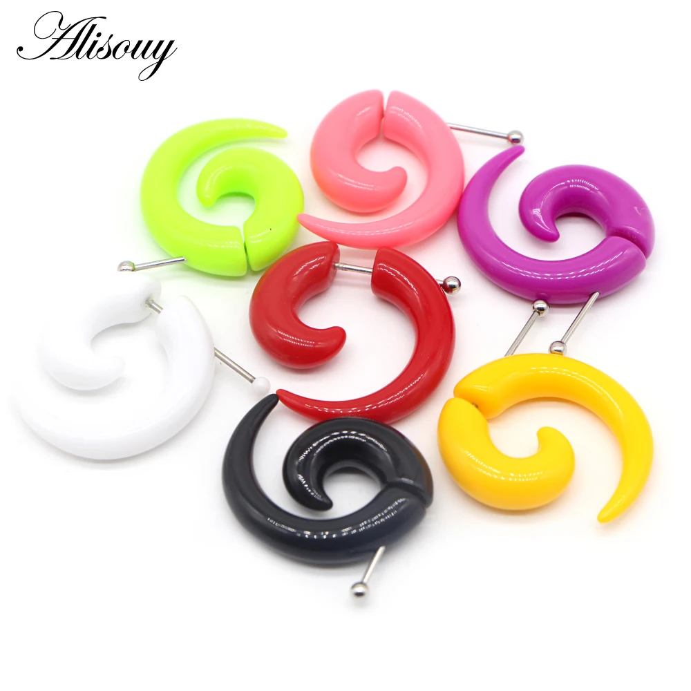 2pcs Hot Acrylic Cheater Fake Spiral Ear Taper Stretcher Expanders Gauge Tunnel And Plugs Earlobe Earring Piercing Body Jewelry