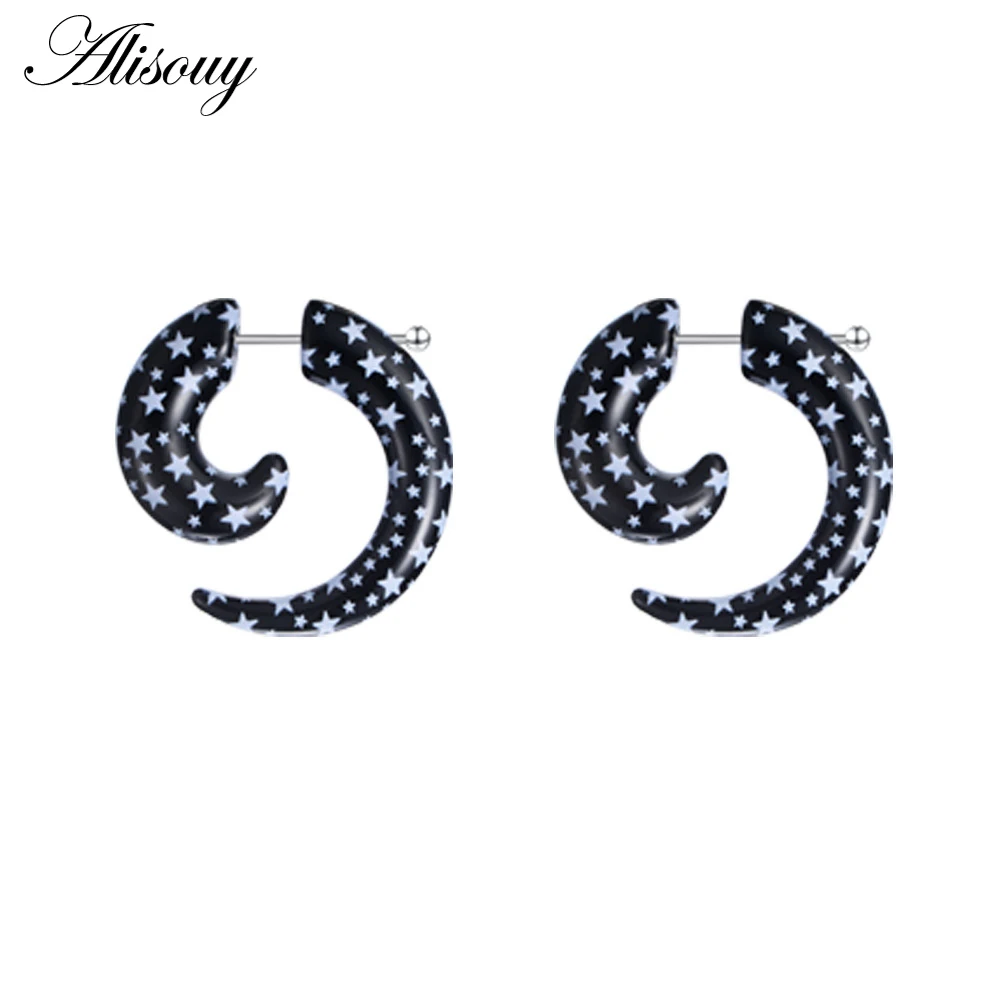 2pcs Hot Acrylic Cheater Fake Spiral Ear Taper Stretcher Expanders Gauge Tunnel And Plugs Earlobe Earring Piercing Body Jewelry