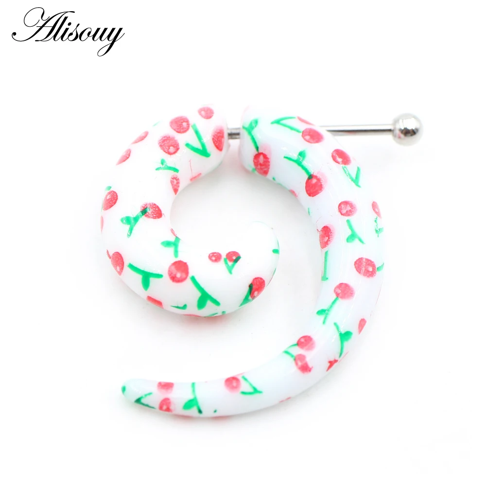 2pcs Hot Acrylic Cheater Fake Spiral Ear Taper Stretcher Expanders Gauge Tunnel And Plugs Earlobe Earring Piercing Body Jewelry