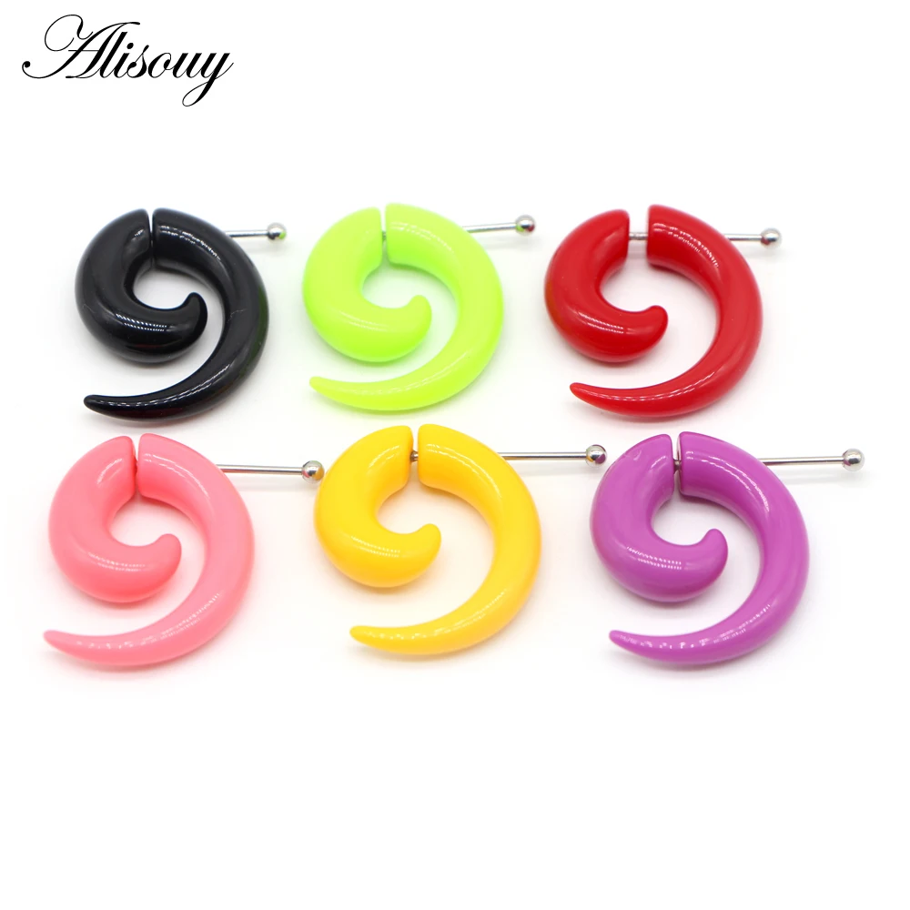 2pcs Hot Acrylic Cheater Fake Spiral Ear Taper Stretcher Expanders Gauge Tunnel And Plugs Earlobe Earring Piercing Body Jewelry