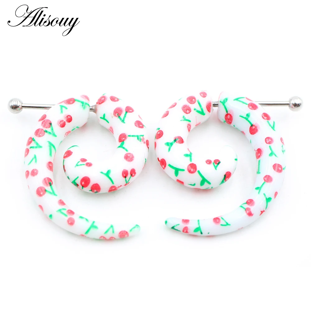 2pcs Hot Acrylic Cheater Fake Spiral Ear Taper Stretcher Expanders Gauge Tunnel And Plugs Earlobe Earring Piercing Body Jewelry