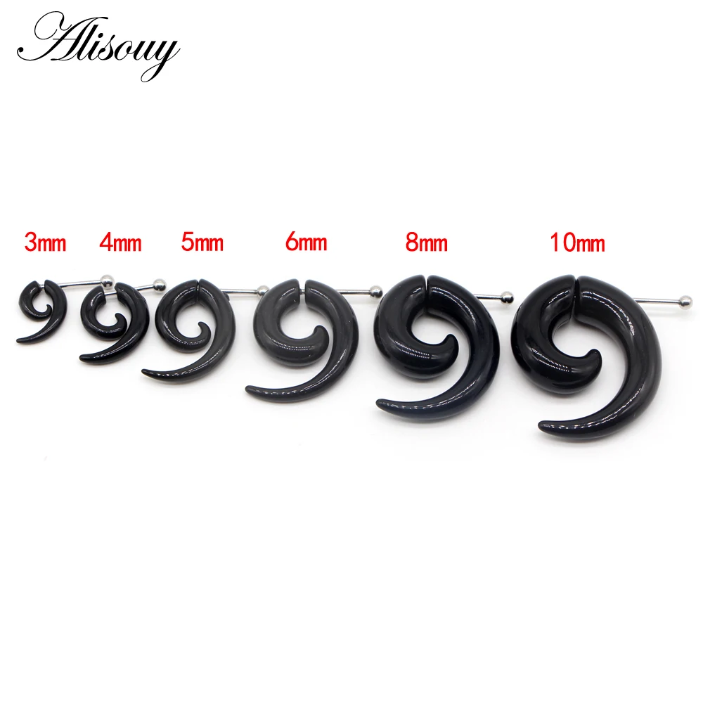 2pcs Hot Acrylic Cheater Fake Spiral Ear Taper Stretcher Expanders Gauge Tunnel And Plugs Earlobe Earring Piercing Body Jewelry