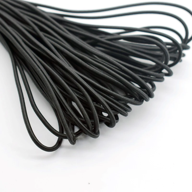 1mm 2mm 3mm 4mm White Black Round Elastic Bands Rubber Stitching Rope Tape Cord Wedding for DIY Sewing Clothes Accessories