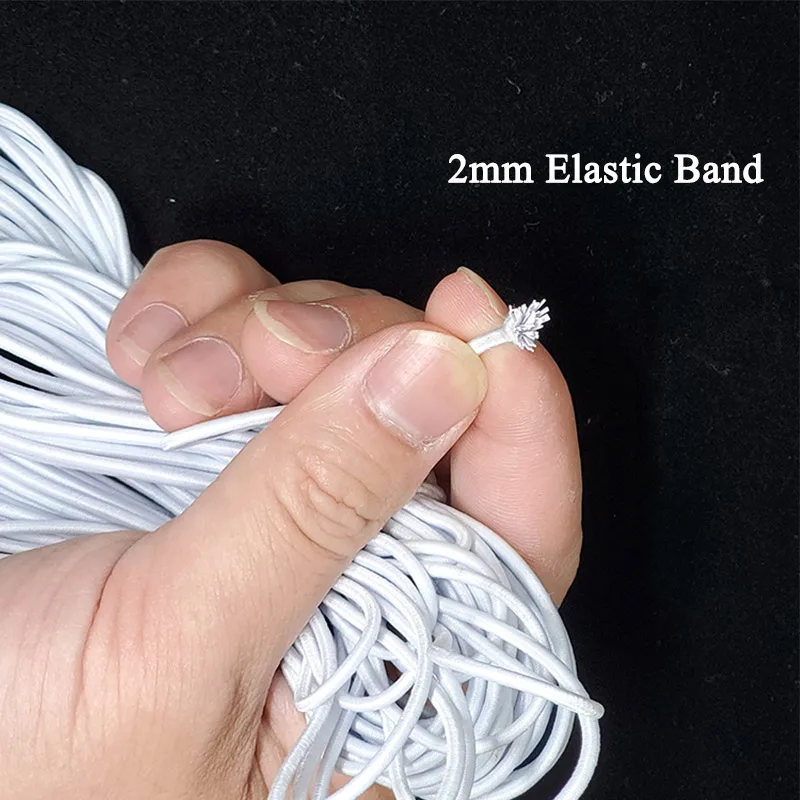 1mm 2mm 3mm 4mm White Black Round Elastic Bands Rubber Stitching Rope Tape Cord Wedding for DIY Sewing Clothes Accessories