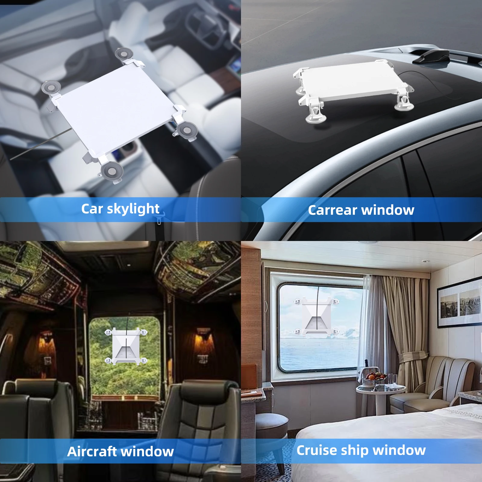 4 Suction Cups and 2 Brackets For Starlink Mini Mount Suction Cup Car Sunroof Suction Mounting Bracket for RVs,Vans,Boat,Trucks