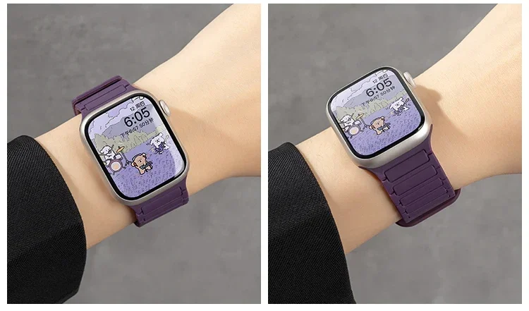 Silicone Strap for Apple Watch 46mm 42mm 49 45mm 41mm 44 40mm Magnetic Band for IWatch Ultra 4/3/2 Series 12 11 10 9 8 7 6 SE 5