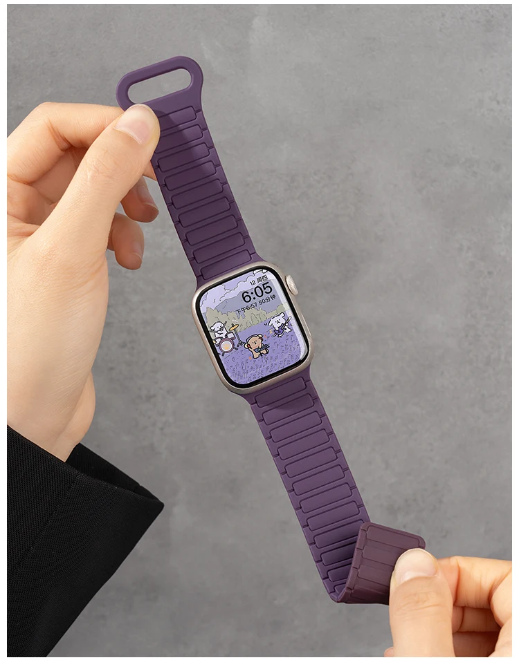 Silicone Strap for Apple Watch 46mm 42mm 49 45mm 41mm 44 40mm Magnetic Band for IWatch Ultra 4/3/2 Series 12 11 10 9 8 7 6 SE 5