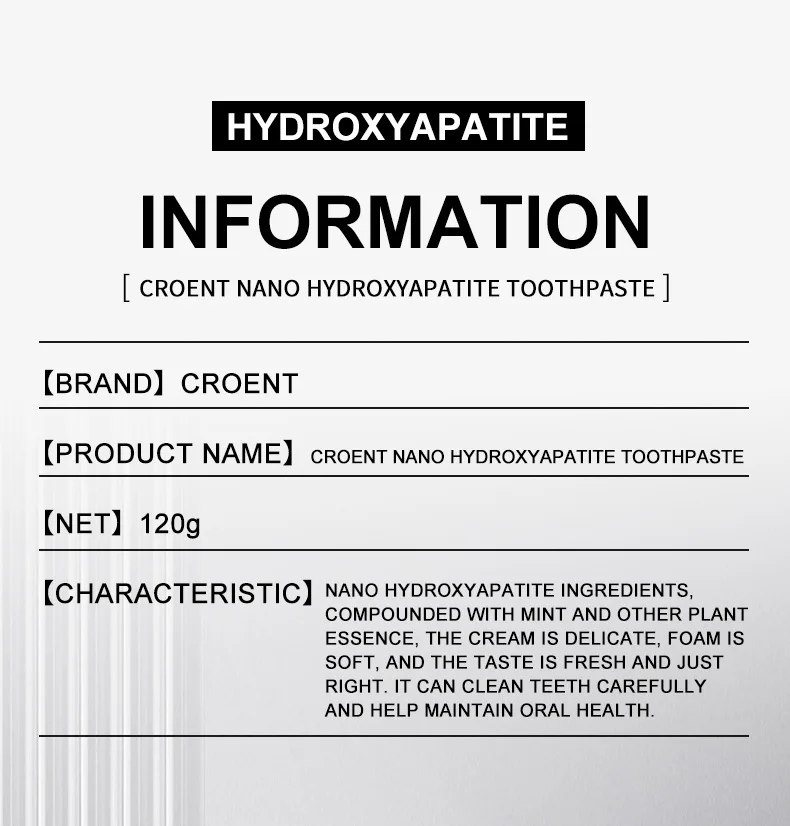 1/2/3Pcs Fluoride-Free Hydroxyapatite Toothpaste Nano-HAP Whitening Gentle Mint Breath Refreshing Stain Removal Oral Care