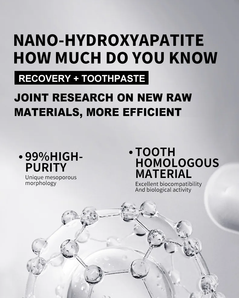 1/2/3Pcs Fluoride-Free Hydroxyapatite Toothpaste Nano-HAP Whitening Gentle Mint Breath Refreshing Stain Removal Oral Care