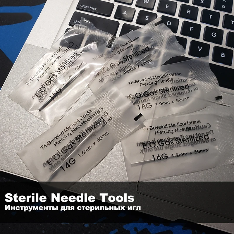 5-25pcs Disposable Sterile Body Piercing Needles Medical Tattoo Needle for Navel Nipple Lip Navel Ring Kit Surgical Steel Tool