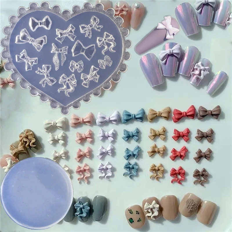 SNASAN Tiny Beads Flower Bear Leaf Shell Dolphin Beauty Nail Art Resin Silicone Mould DIY Tool UV Epoxy Resin Box Silicone Mold