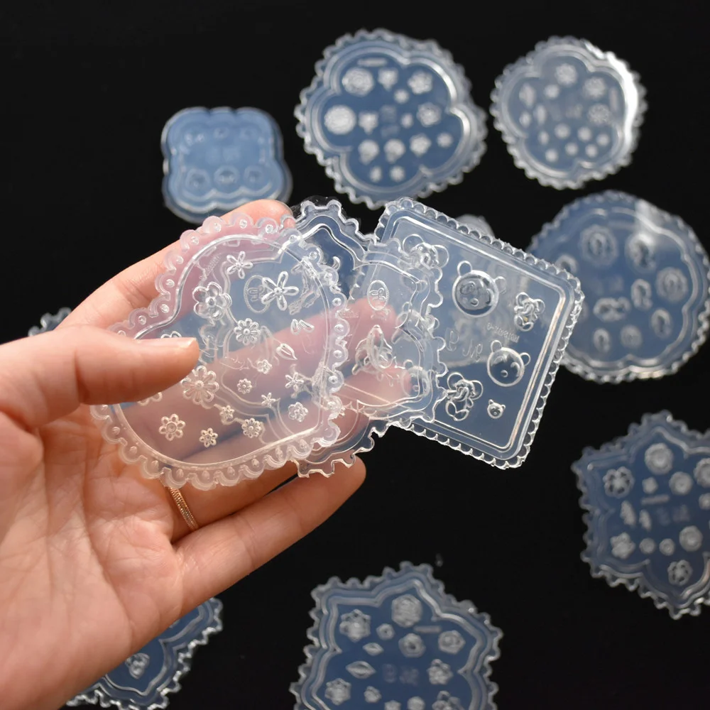 SNASAN Tiny Beads Flower Bear Leaf Shell Dolphin Beauty Nail Art Resin Silicone Mould DIY Tool UV Epoxy Resin Box Silicone Mold