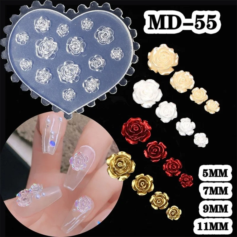 SNASAN Tiny Beads Flower Bear Leaf Shell Dolphin Beauty Nail Art Resin Silicone Mould DIY Tool UV Epoxy Resin Box Silicone Mold