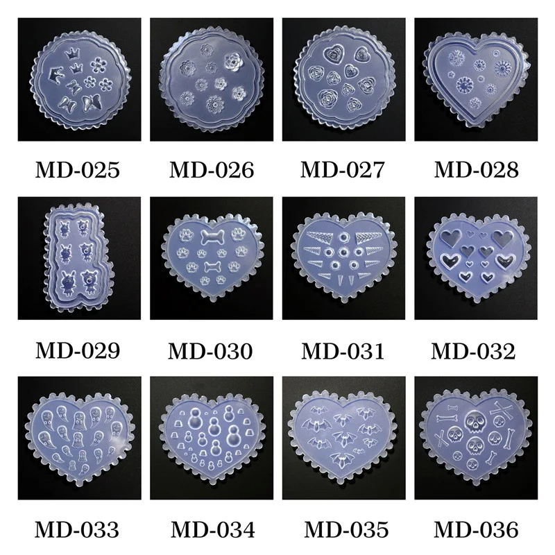 SNASAN Tiny Beads Flower Bear Leaf Shell Dolphin Beauty Nail Art Resin Silicone Mould DIY Tool UV Epoxy Resin Box Silicone Mold