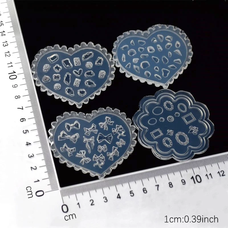 SNASAN Tiny Beads Flower Bear Leaf Shell Dolphin Beauty Nail Art Resin Silicone Mould DIY Tool UV Epoxy Resin Box Silicone Mold