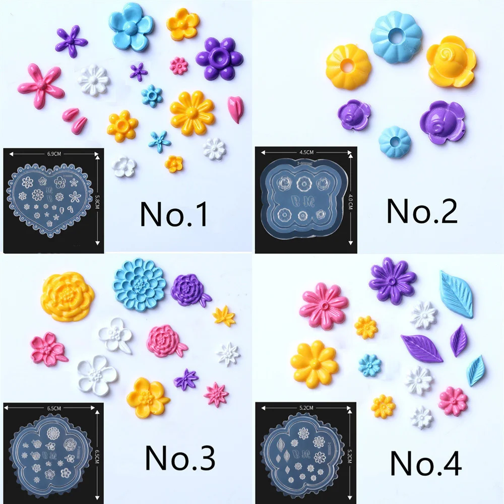 SNASAN Tiny Beads Flower Bear Leaf Shell Dolphin Beauty Nail Art Resin Silicone Mould DIY Tool UV Epoxy Resin Box Silicone Mold