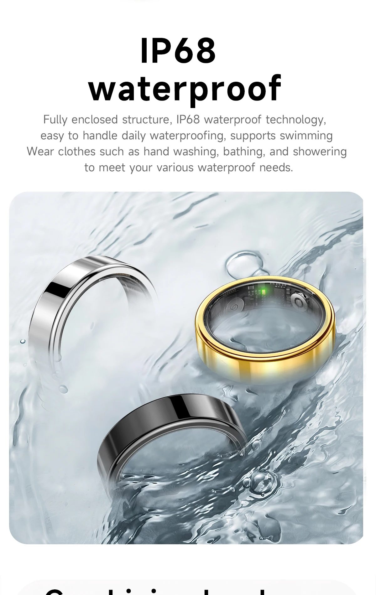 2026 New Smart Ring Heart Rate Blood Pressure Sleep Monitoring Motion Tracking IP68 Waterproof Men Women Smart Ring Holiday Gift