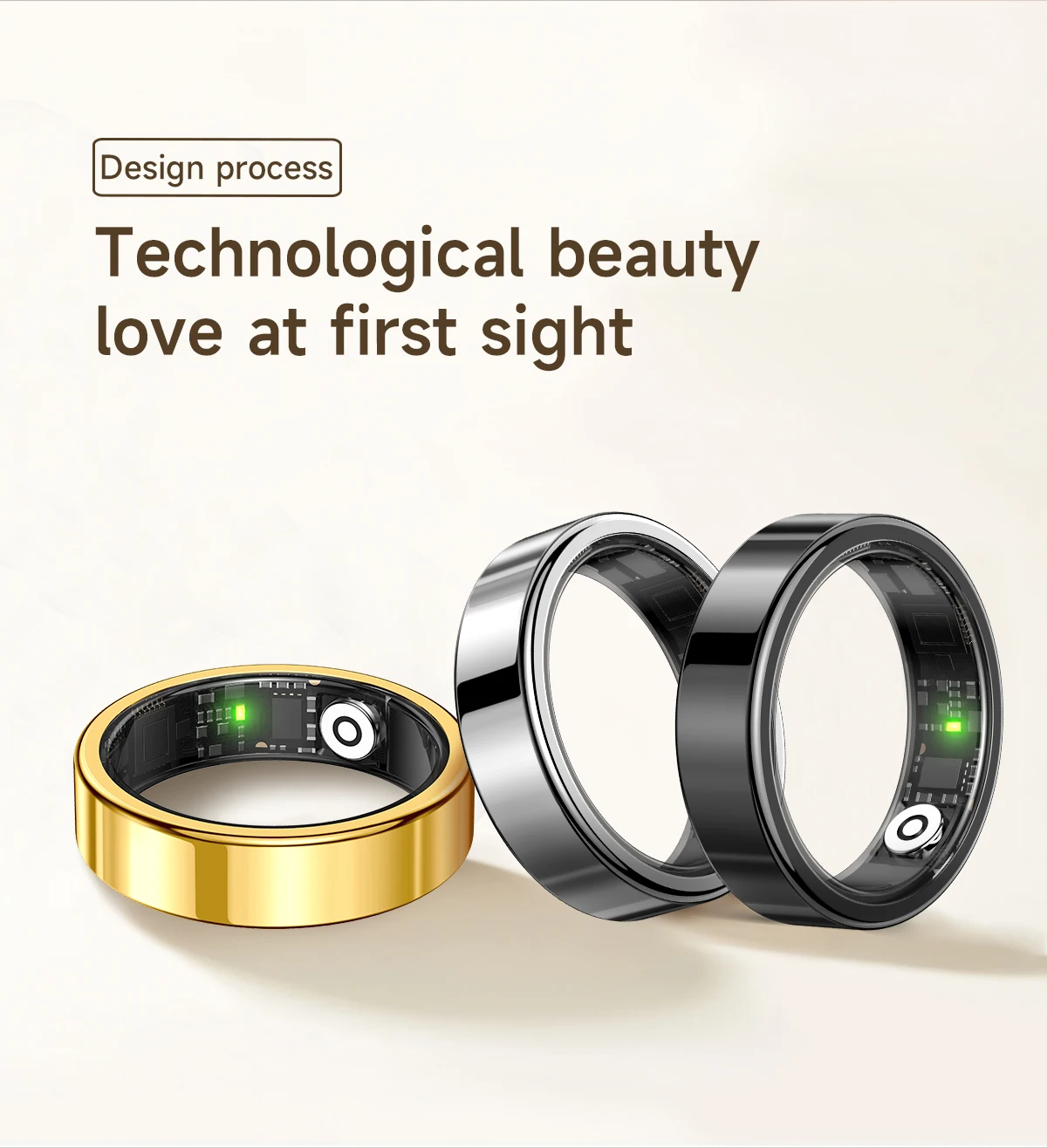 2026 New Smart Ring Heart Rate Blood Pressure Sleep Monitoring Motion Tracking IP68 Waterproof Men Women Smart Ring Holiday Gift