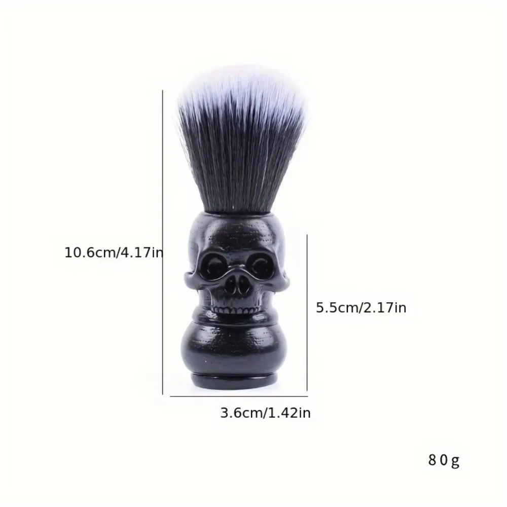 1Pc Men's Vintage Skull Head Beard Brush, Men's Shaving Care Facial Brush, Suitable for Valentine's Day, Father's Day Gift