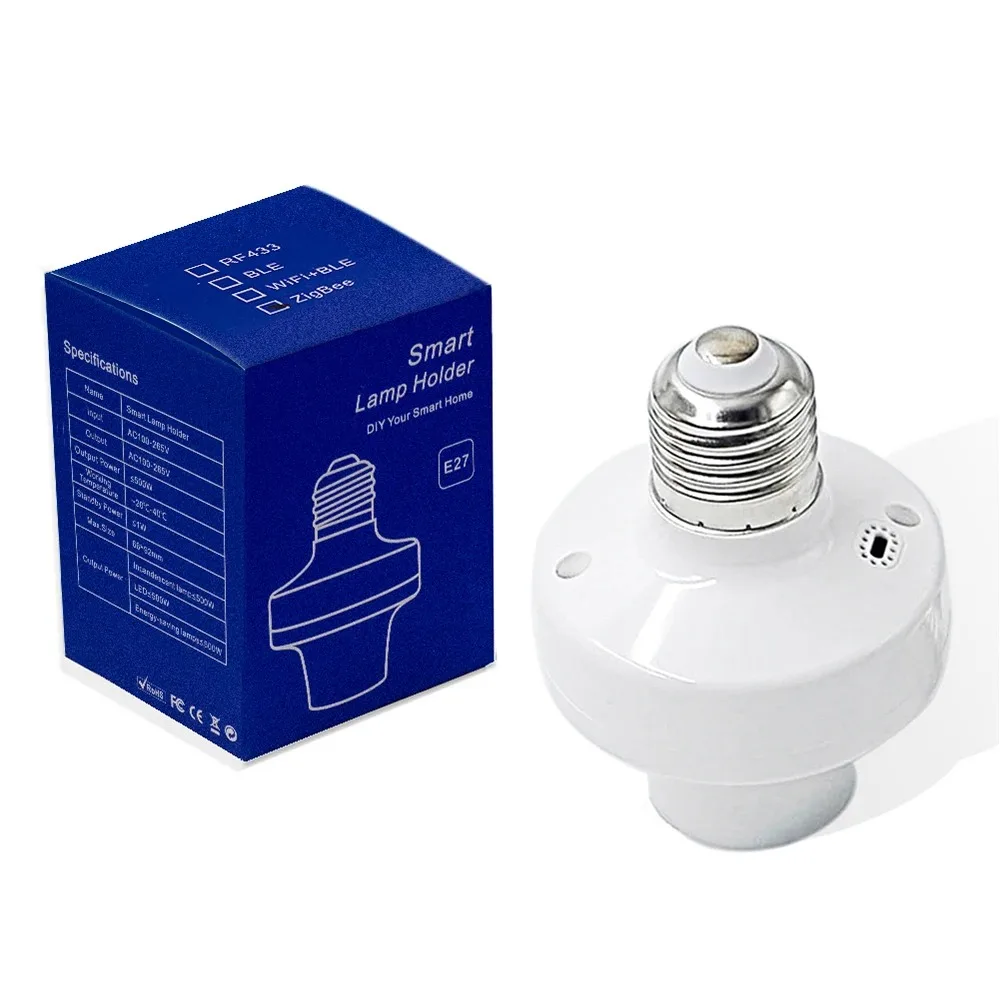 Tuya WIiFi BL E27 Socket Smart Lamp Holder Base Light Bulbs Adapter Kitchen Bedroom Light Switch Voice Control Alexa Google Home
