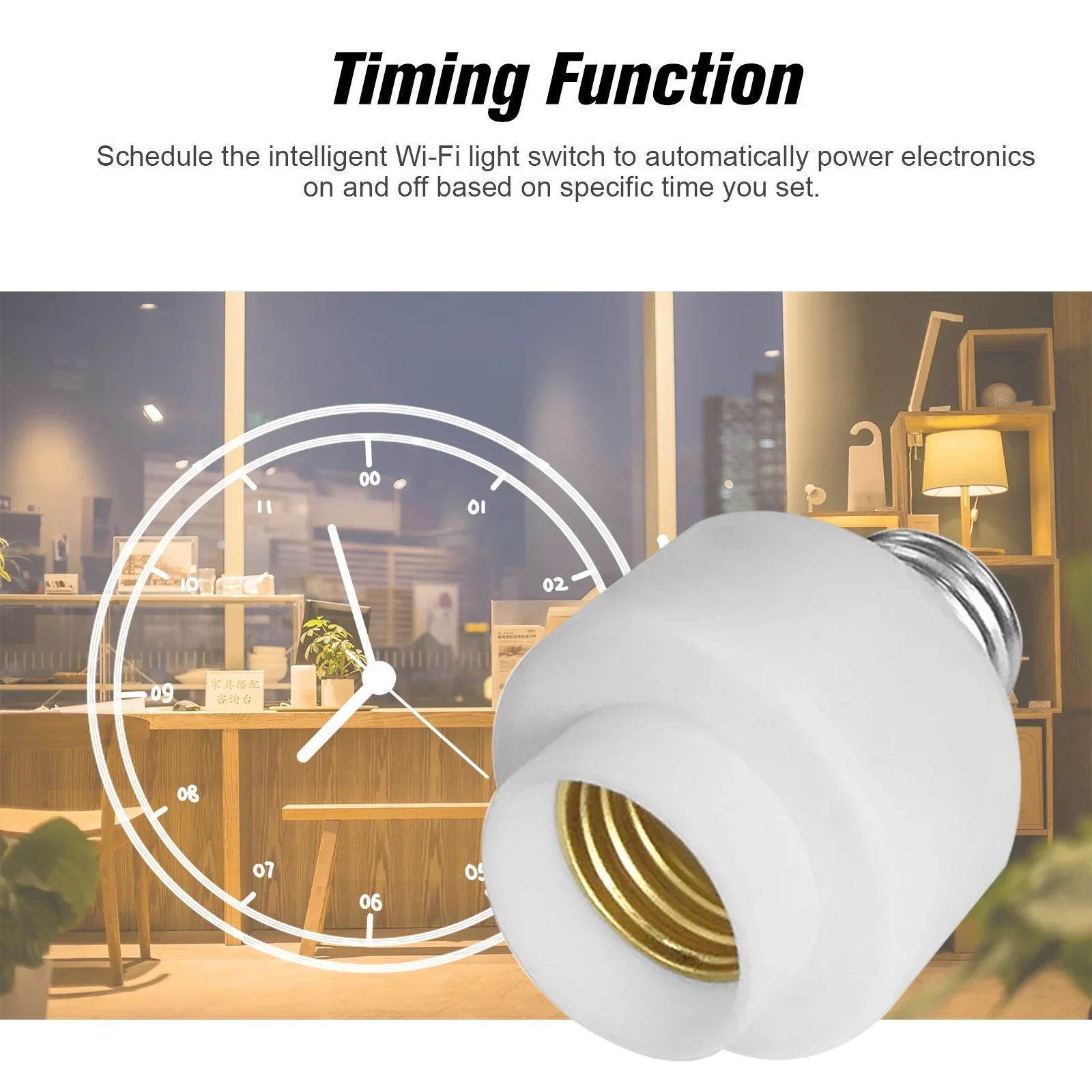 Tuya WIiFi BL E27 Socket Smart Lamp Holder Base Light Bulbs Adapter Kitchen Bedroom Light Switch Voice Control Alexa Google Home