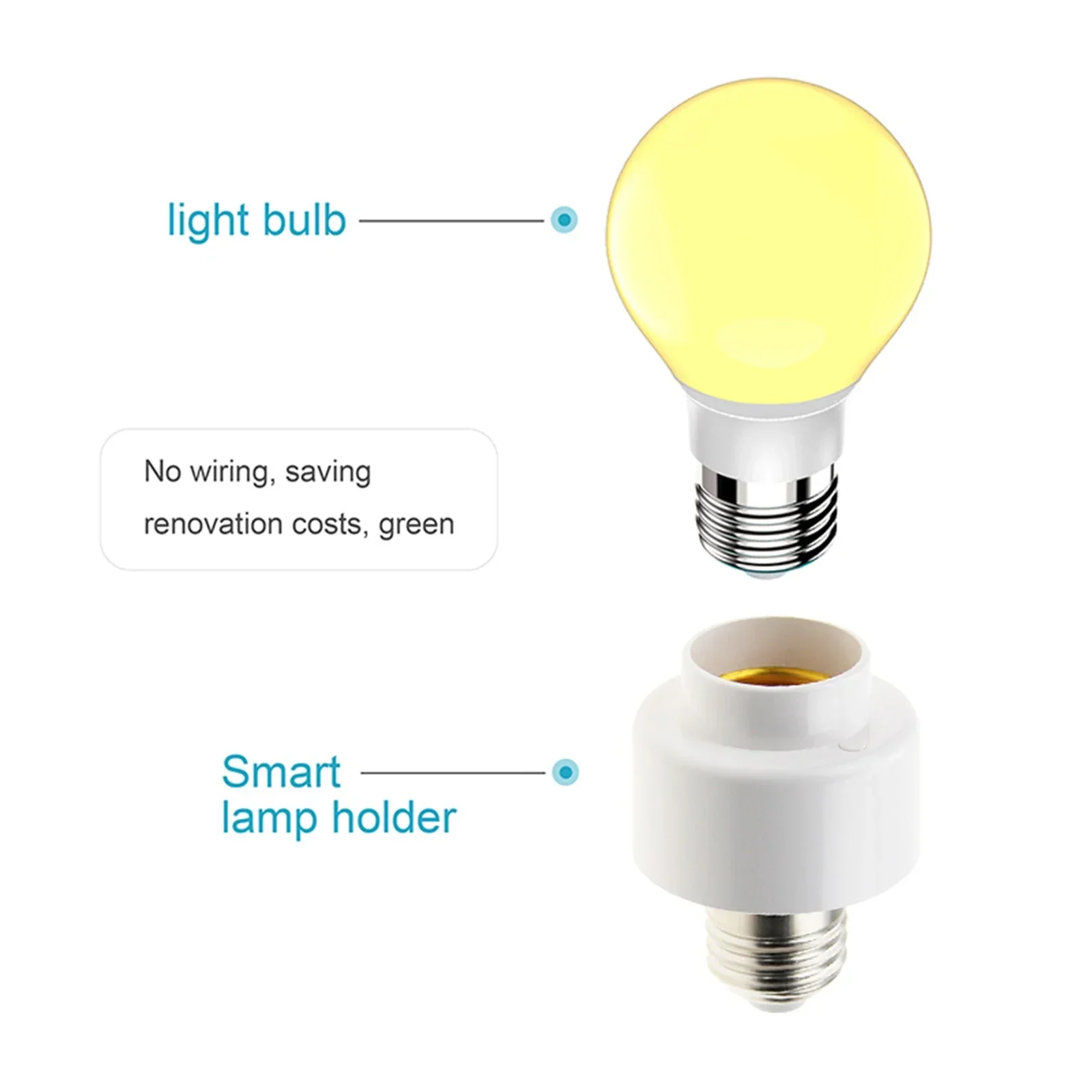 Tuya WIiFi BL E27 Socket Smart Lamp Holder Base Light Bulbs Adapter Kitchen Bedroom Light Switch Voice Control Alexa Google Home