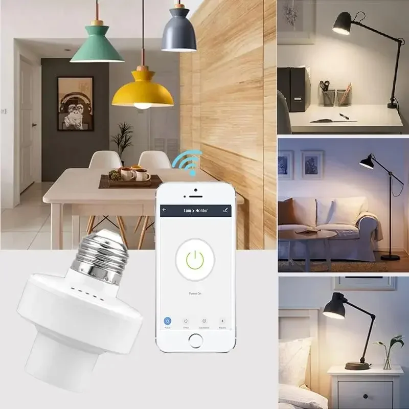 Tuya WIiFi BL E27 Socket Smart Lamp Holder Base Light Bulbs Adapter Kitchen Bedroom Light Switch Voice Control Alexa Google Home