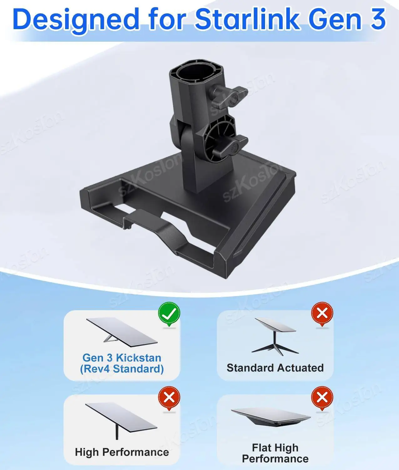 Pole Mount Adapter for Starlink Gen 3 Roof Pole Mount Stand RV & Patio Round Mounting Accessories For Starlink V3 Standard Dish