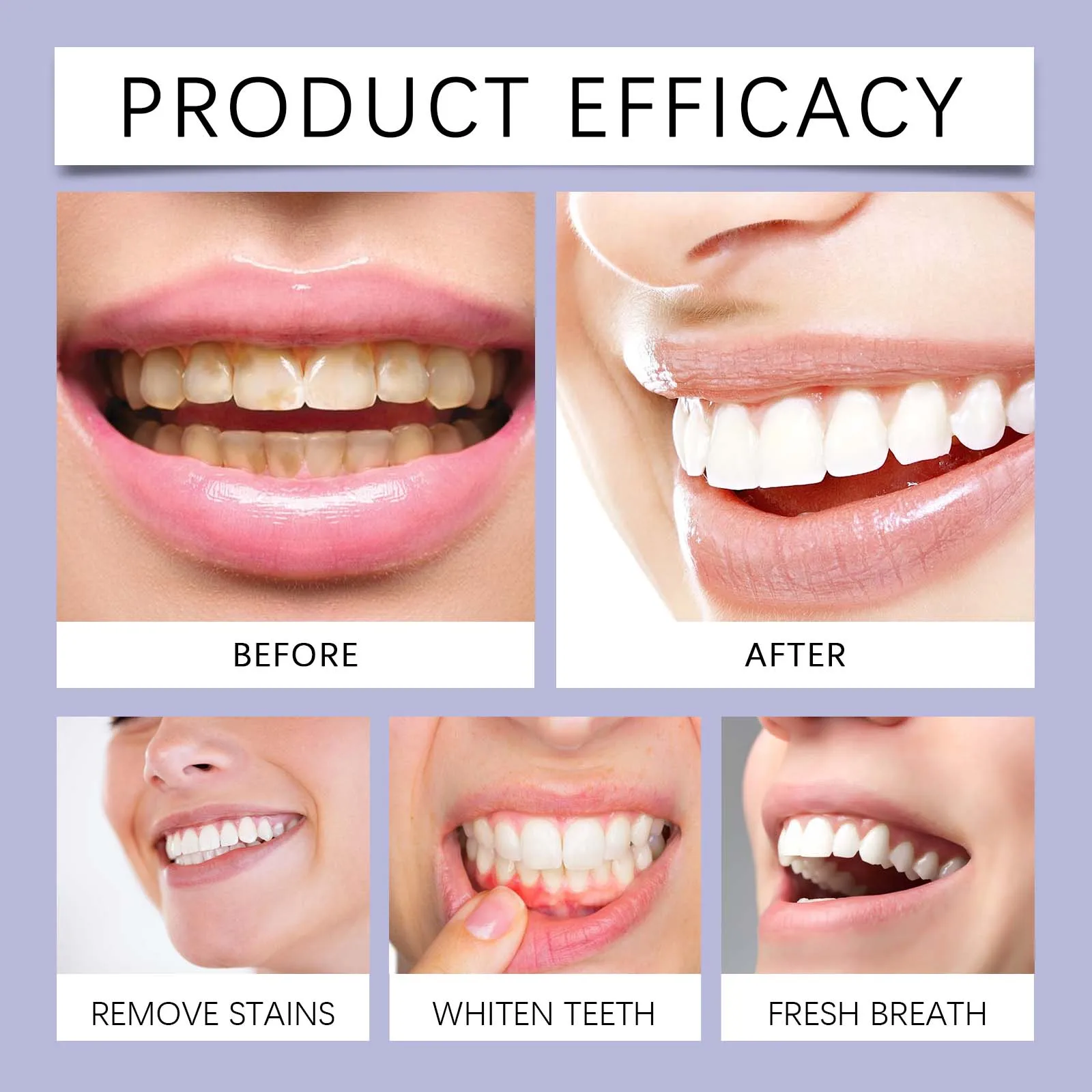 Delicate teeth care, strong cleaning power, long-term fresh breath and white smile