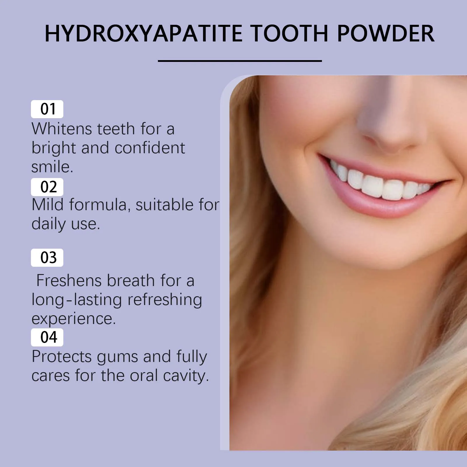 Delicate teeth care, strong cleaning power, long-term fresh breath and white smile