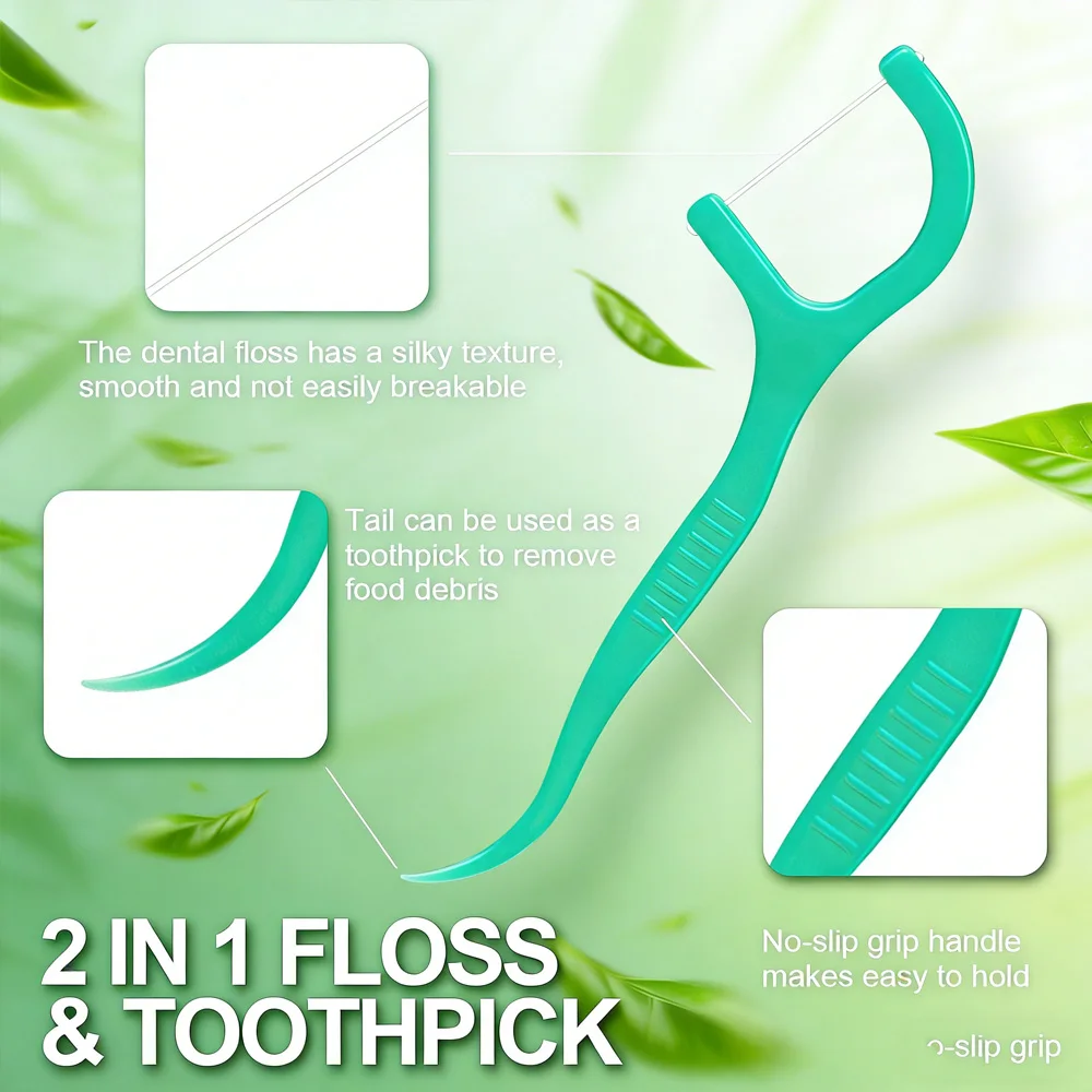 RIMI SMILE-330 Ultra-Fine Toothpicks, Home Set, Mint Dental Floss Stick, One Bag for One Family, Oral Cleaning Tool