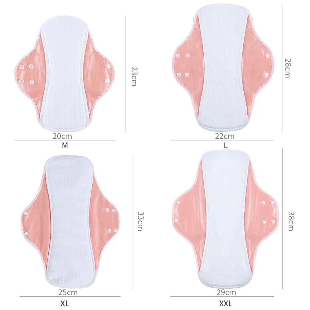 AIO Ultra Absorbent Cotton Yarn Sanitary Pads Washable Reusable Feminine Hygiene Pads for Heavy Flow & Daily Use