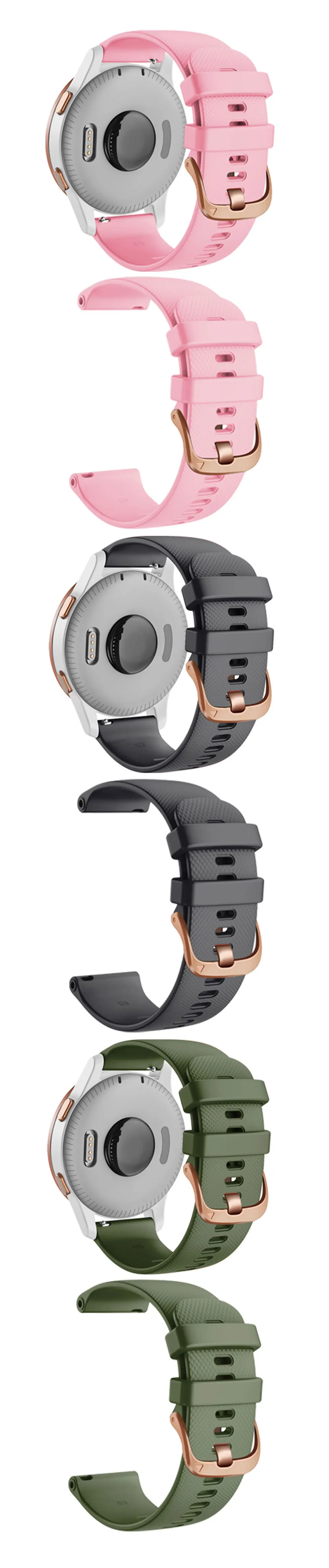 18 20 22mm Smart Watch Strap For Garmin Venu 2S 2 Plus 2Plus/Vivoactive 3S 4S 3 4 Silicone Band Watchband Bracelet Wristband