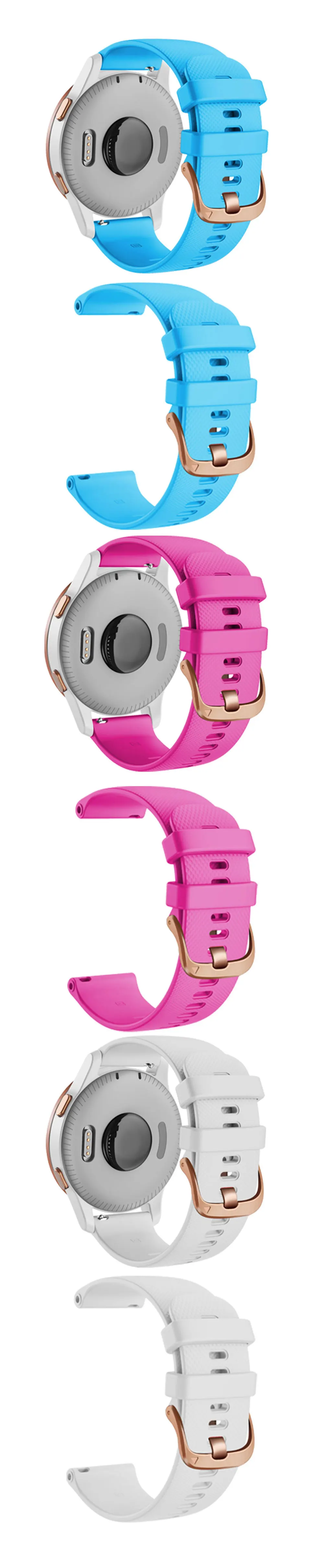 18 20 22mm Smart Watch Strap For Garmin Venu 2S 2 Plus 2Plus/Vivoactive 3S 4S 3 4 Silicone Band Watchband Bracelet Wristband