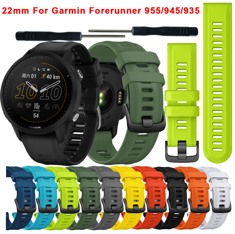 Official Watchbands For Garmin Forerunner 955 22mm Watch Silicone Bracelet Wristbands For Forerunner 945 935 745 Fenix 5 6 Strap