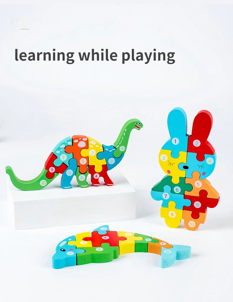Montessori Wooden Toddler Puzzles for Kids Montessori Toys for Toddlers 2 3 4 Years Old for Toddler Dinosaur Toy