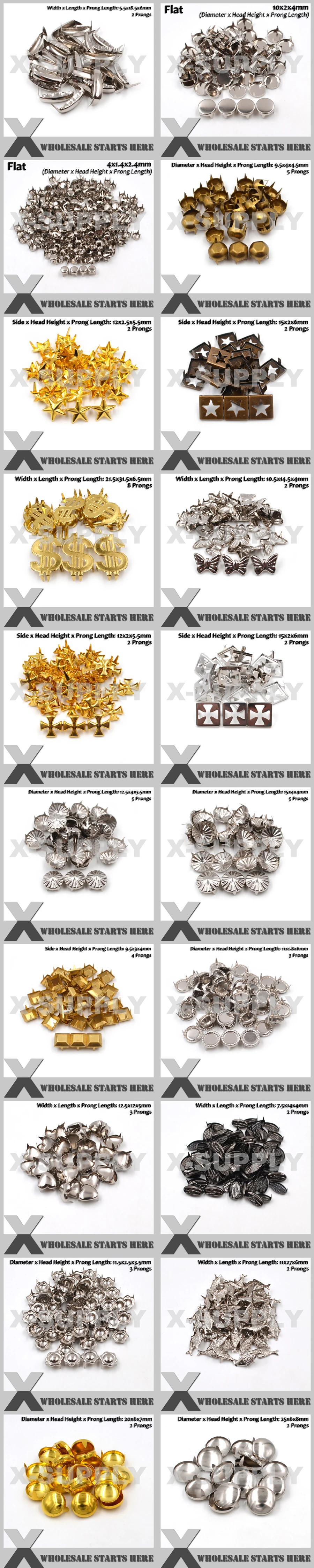Punk DIY English UK 77 Round Cone Stud in Silver Color with 2 Prongs (Over 20Lots Will Get 35% Off) Used for Leather Craft
