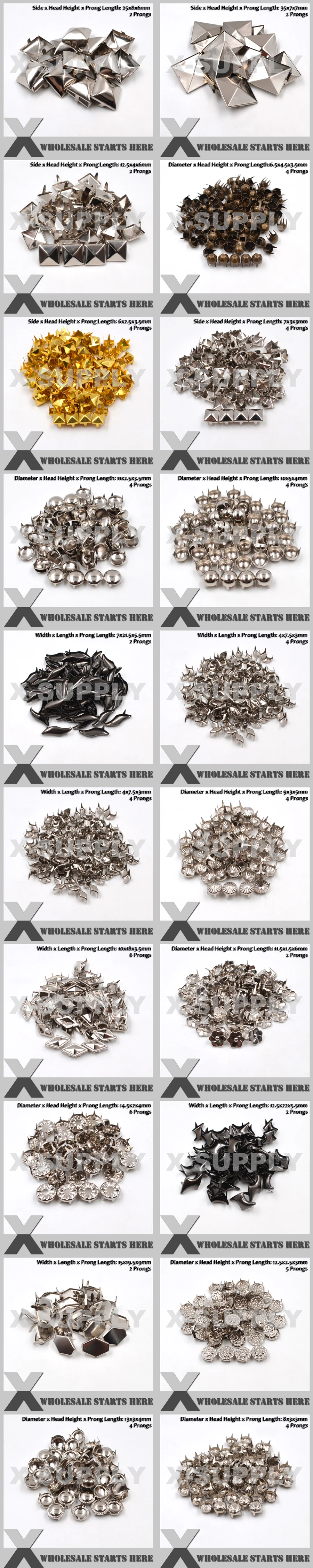 Punk DIY English UK 77 Round Cone Stud in Silver Color with 2 Prongs (Over 20Lots Will Get 35% Off) Used for Leather Craft