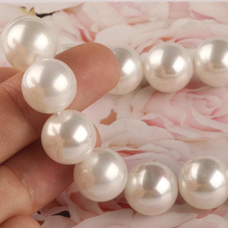 2/3/4/6/8/10/12/14mm Natural Pearls White Shell Round Loose Beads For Jewellery Making Diy Bracelet Necklace 15'' Wholesale