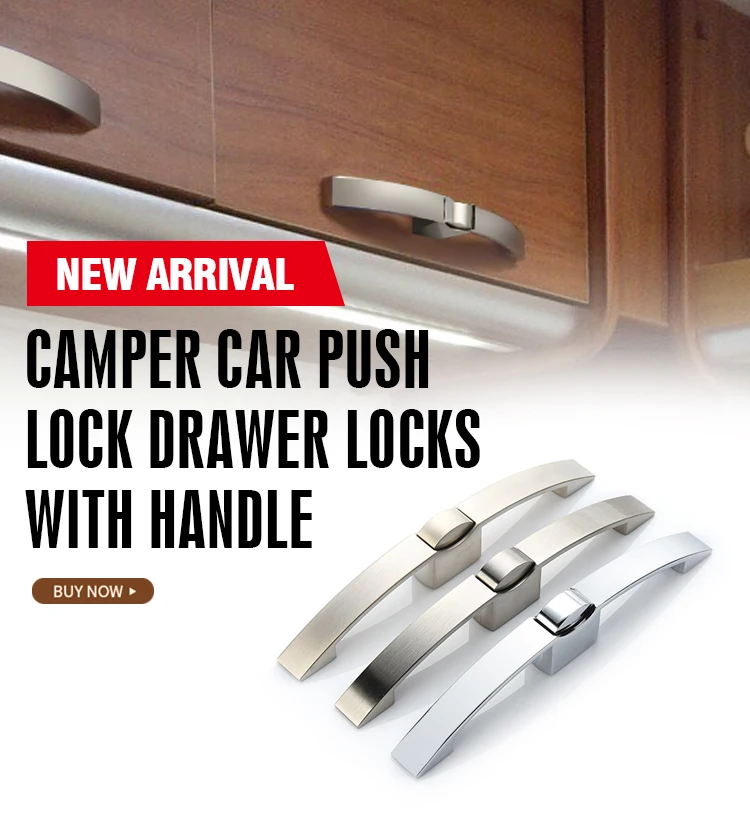 KAK 10pcs Camper Car Push Lock RV Caravan Boat Motor Home Cabinet Drawer Latch Button Locks Furniture Door Lock Hardware