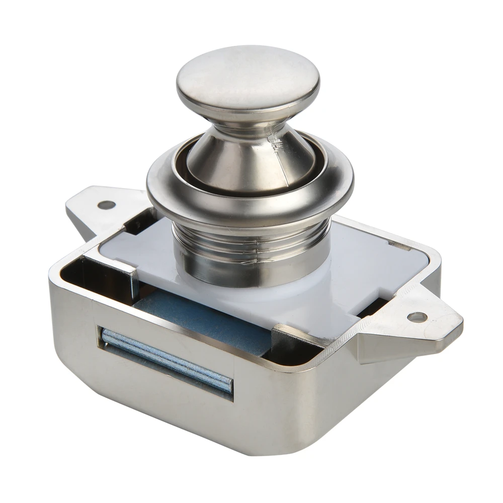KAK 10pcs Camper Car Push Lock RV Caravan Boat Motor Home Cabinet Drawer Latch Button Locks Furniture Door Lock Hardware