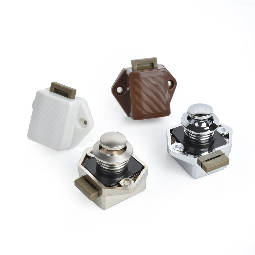 KAK 10pcs Camper Car Push Lock RV Caravan Boat Motor Home Cabinet Drawer Latch Button Locks Furniture Door Lock Hardware