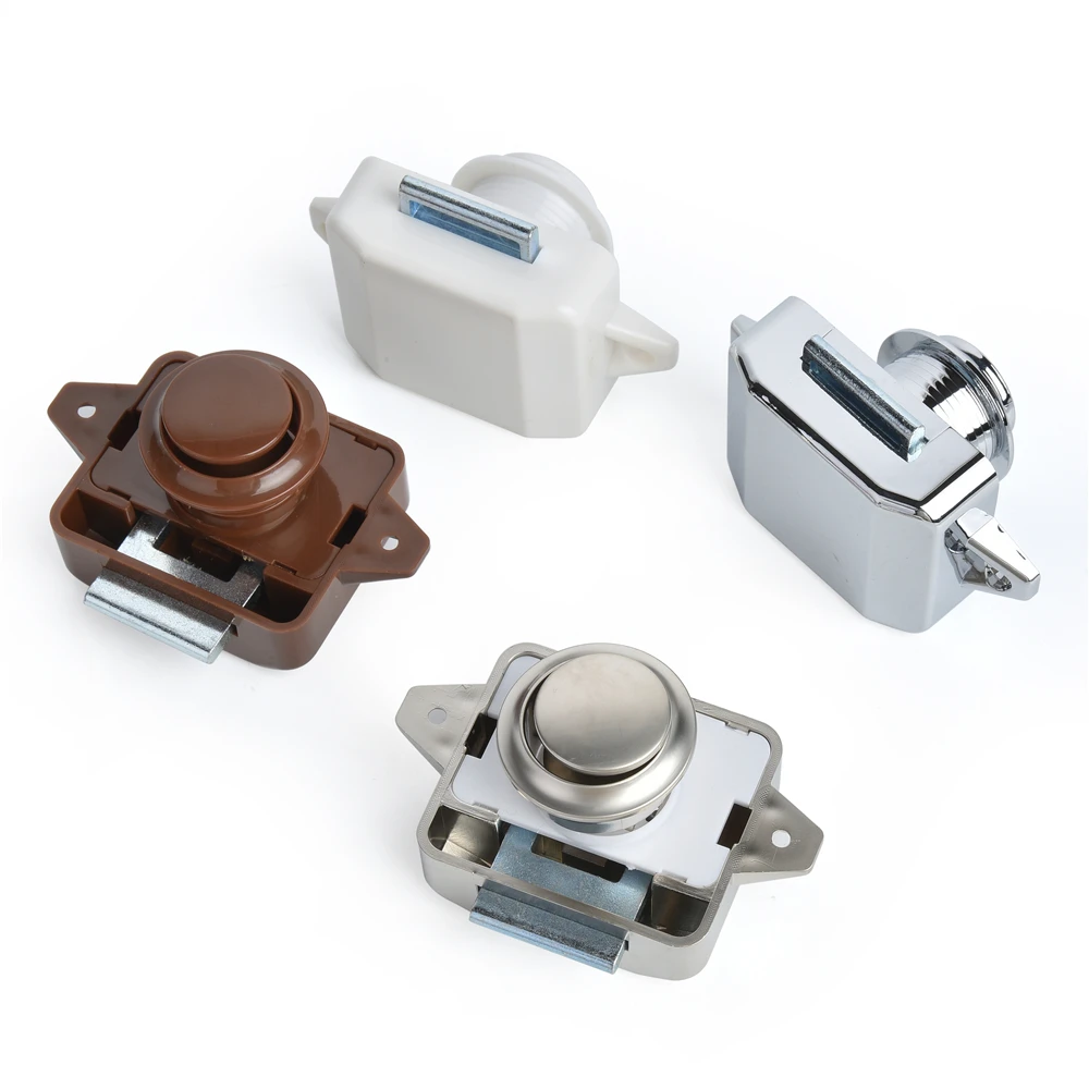 KAK 10pcs Camper Car Push Lock RV Caravan Boat Motor Home Cabinet Drawer Latch Button Locks Furniture Door Lock Hardware